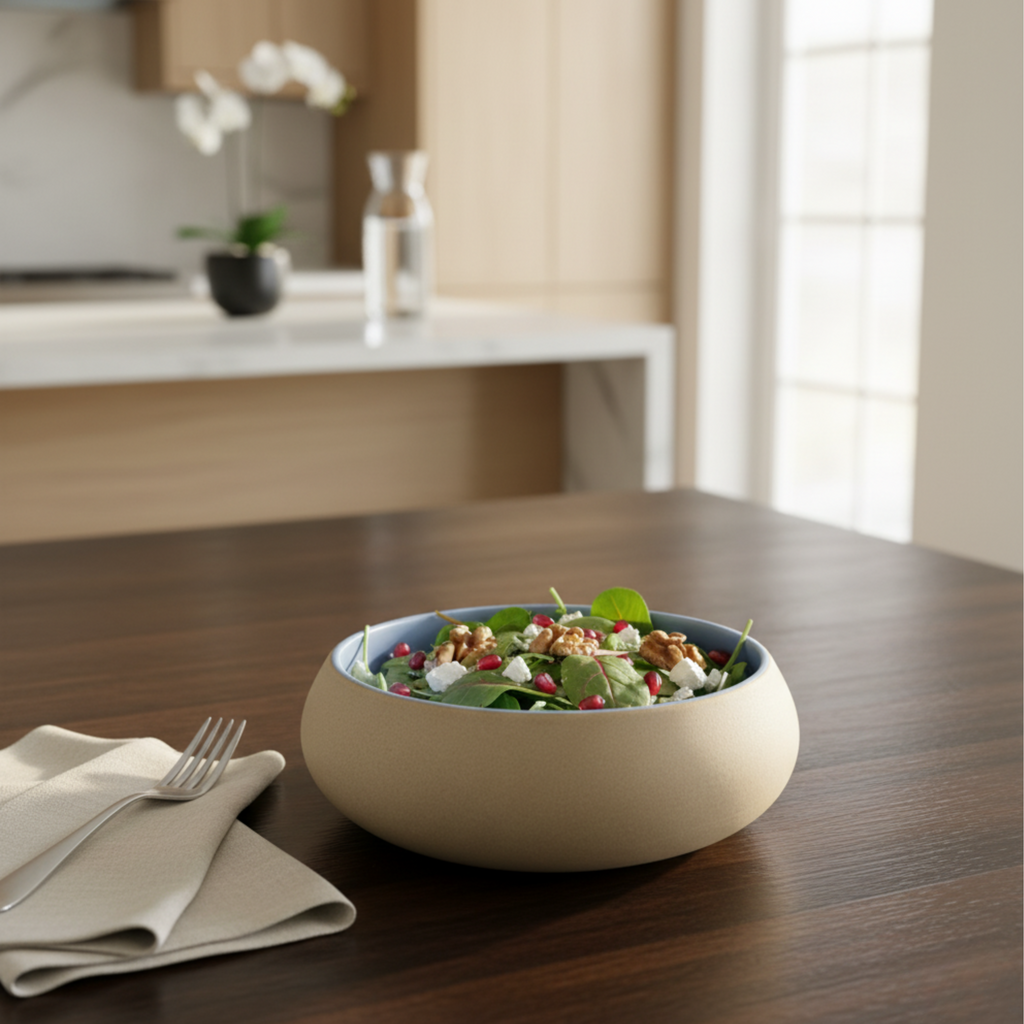 Rustic Deep Blue Curve Bowl