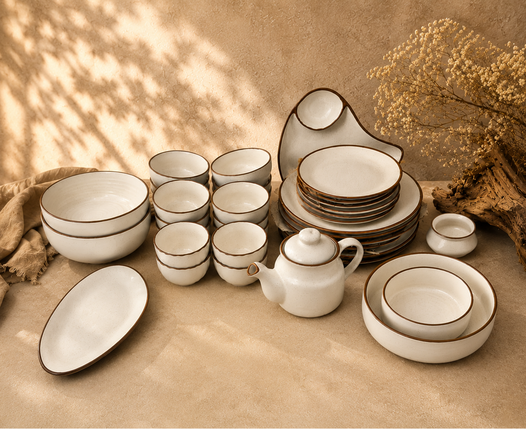 Premium Artisan Stoneware Dinner Set – 38 Pieces