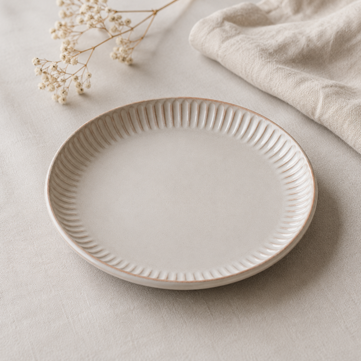 Ivory Flute Plate 7”