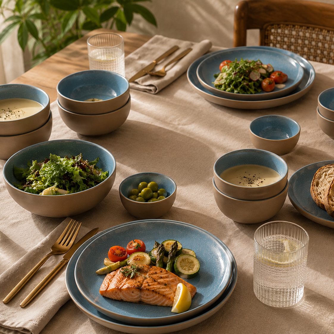 Azure Coast – 28 Piece Dinner Set