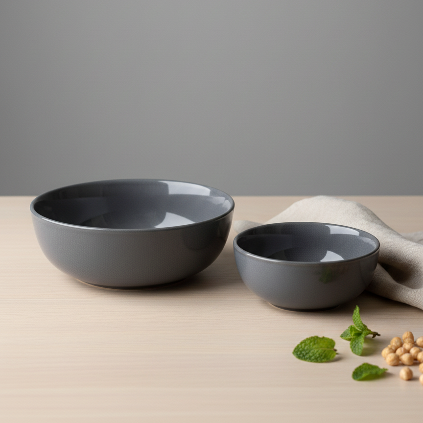 Gray Two Bowl Set