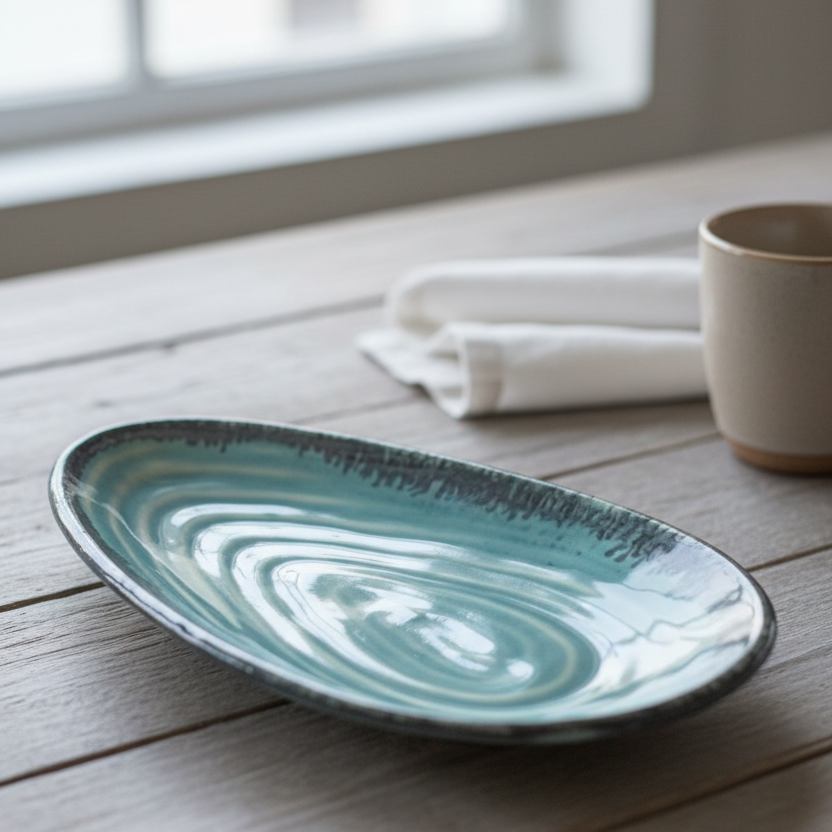 Ocean Ripple Dessert Plate