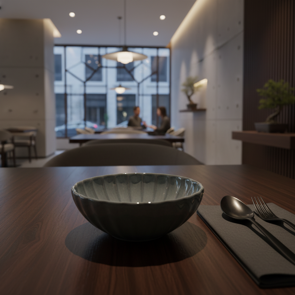 Slate Petal Dessert Bowl
