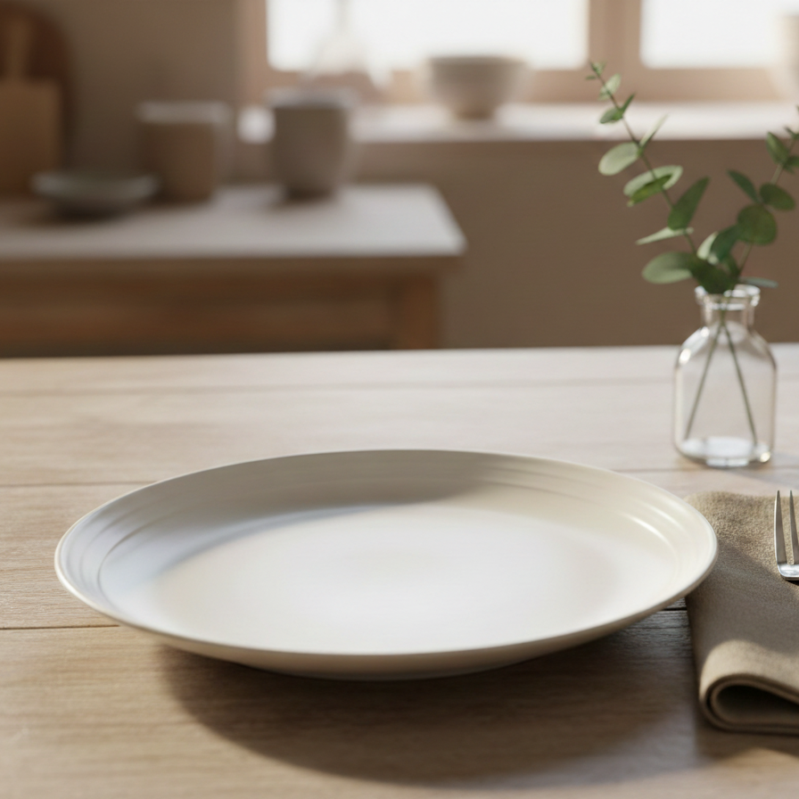 Vanilla Stoneware Plate