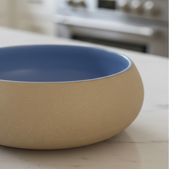 Rustic Deep Blue Curve Bowl