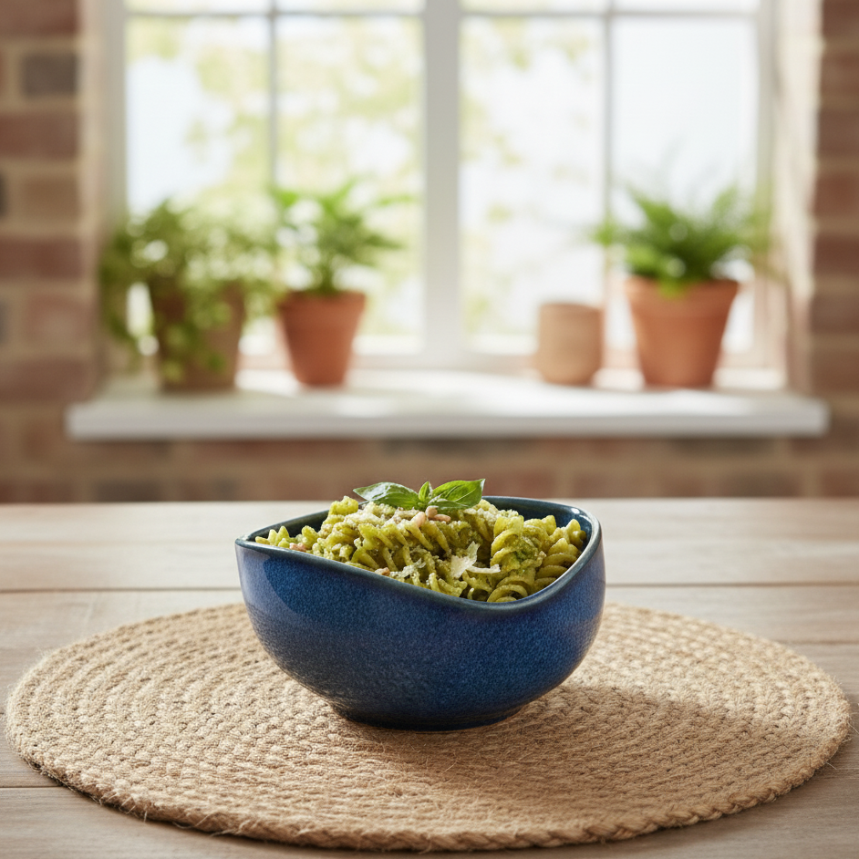 Deep Blue V Curve Bowl