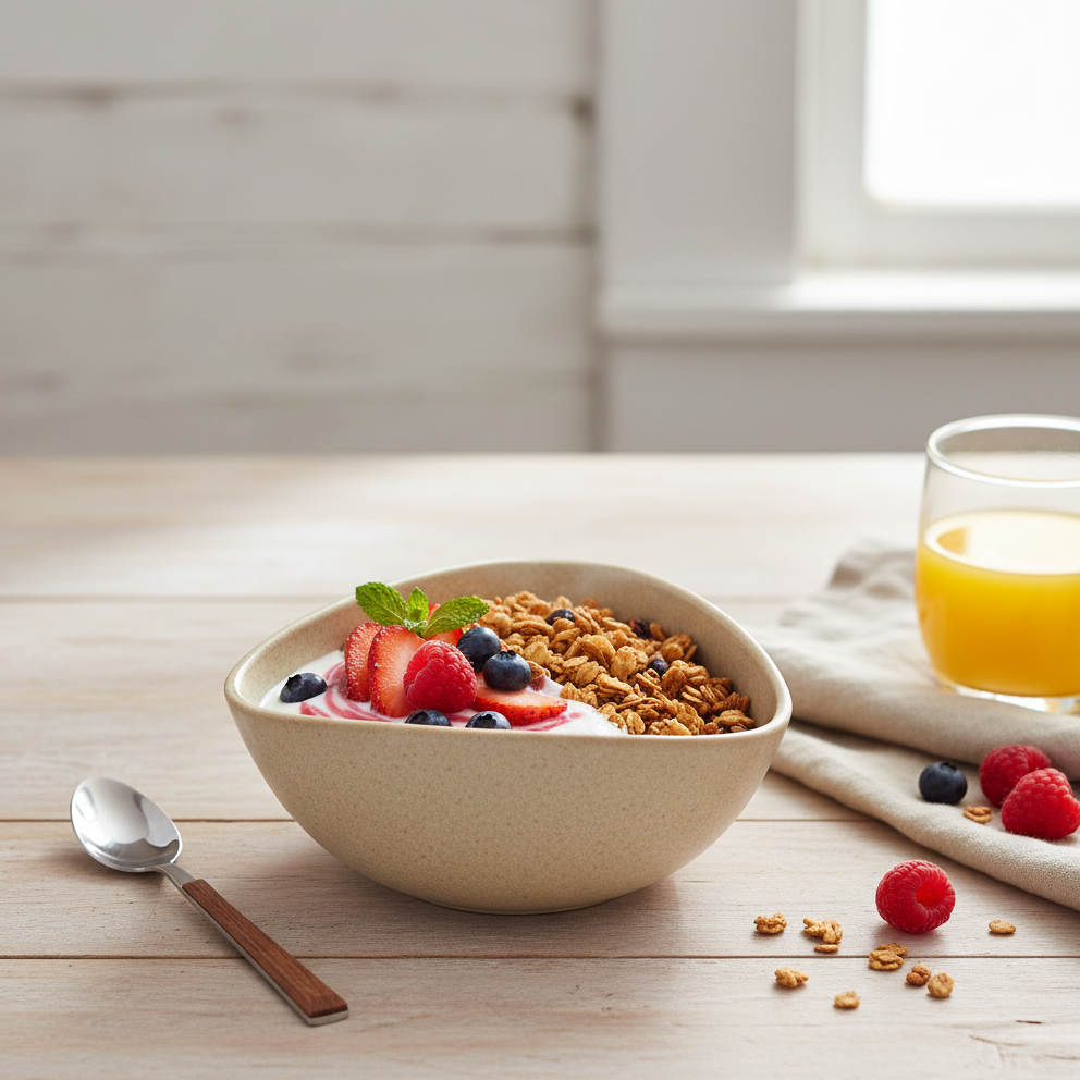 Beige V Curve Bowl