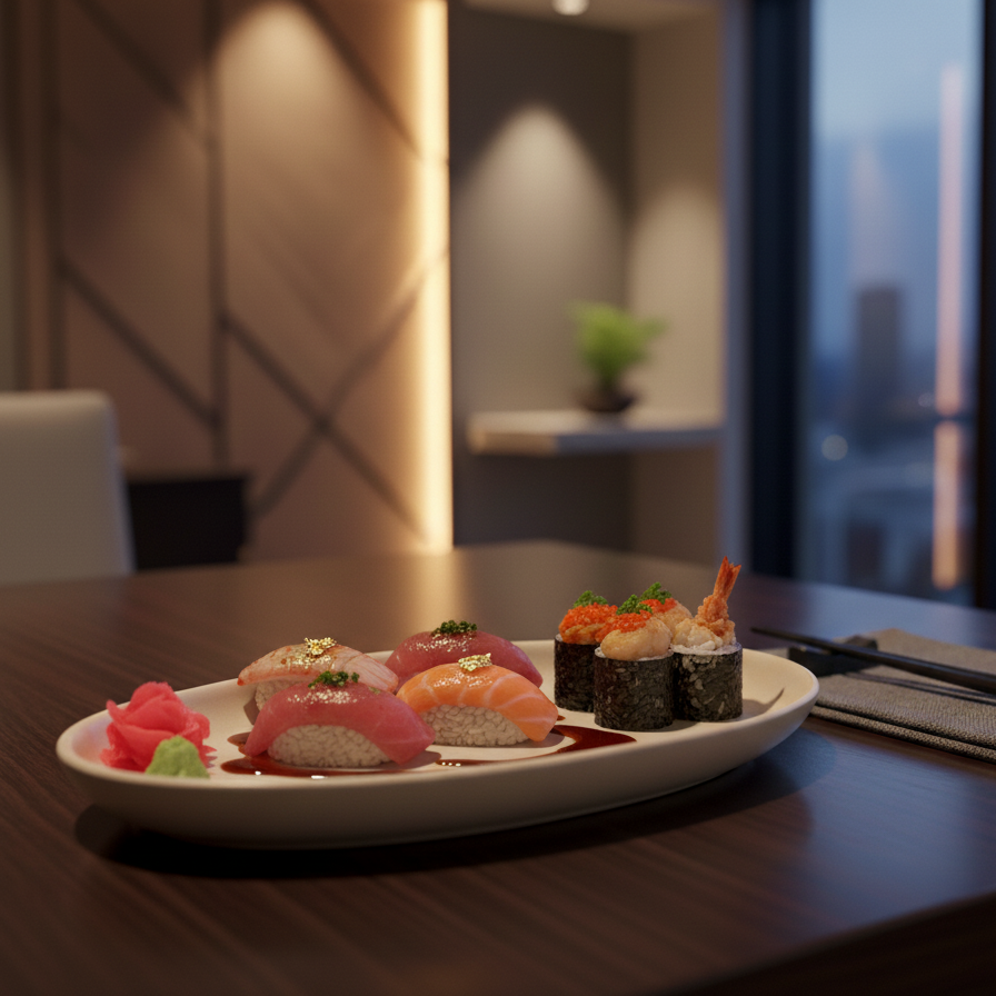 Ivory Flow Sushi Plate