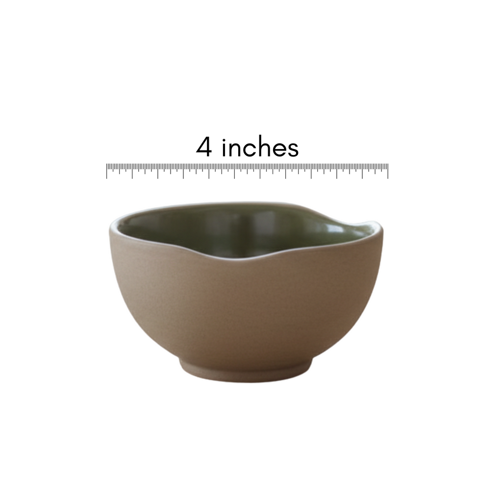 Olive Crest 4” Wave Bowl