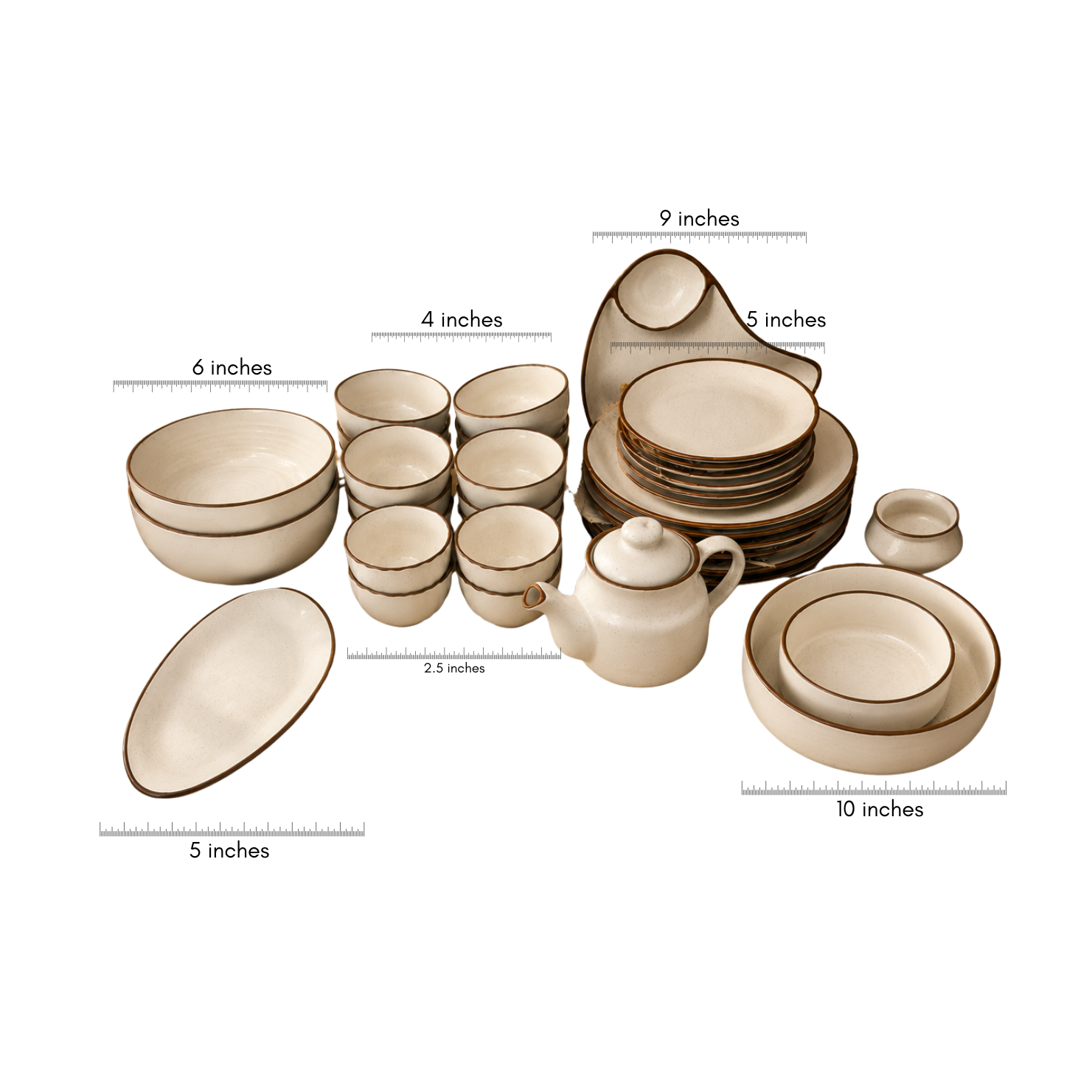 Premium Artisan Stoneware Dinner Set – 38 Pieces