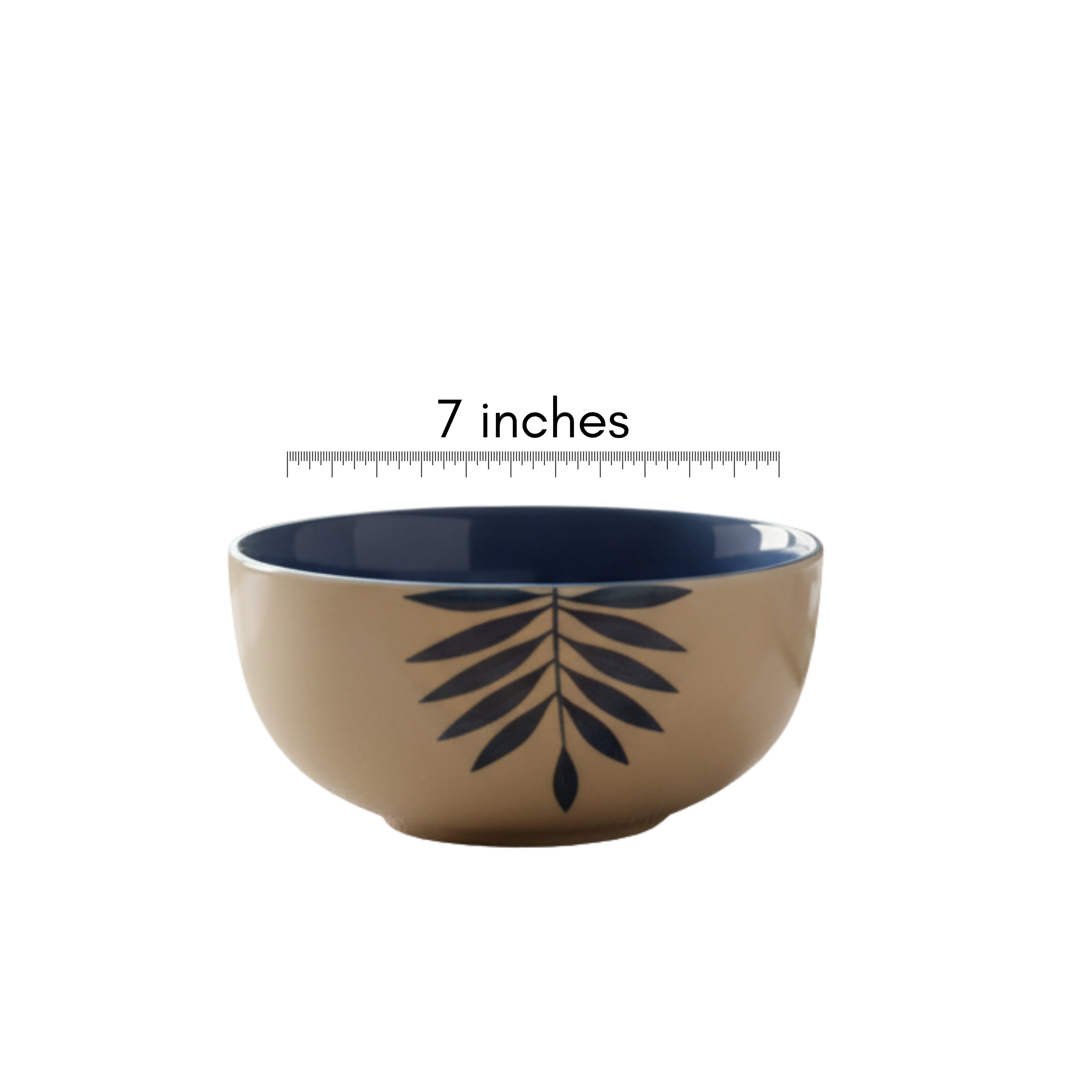 Blue Leaf Print Bowl